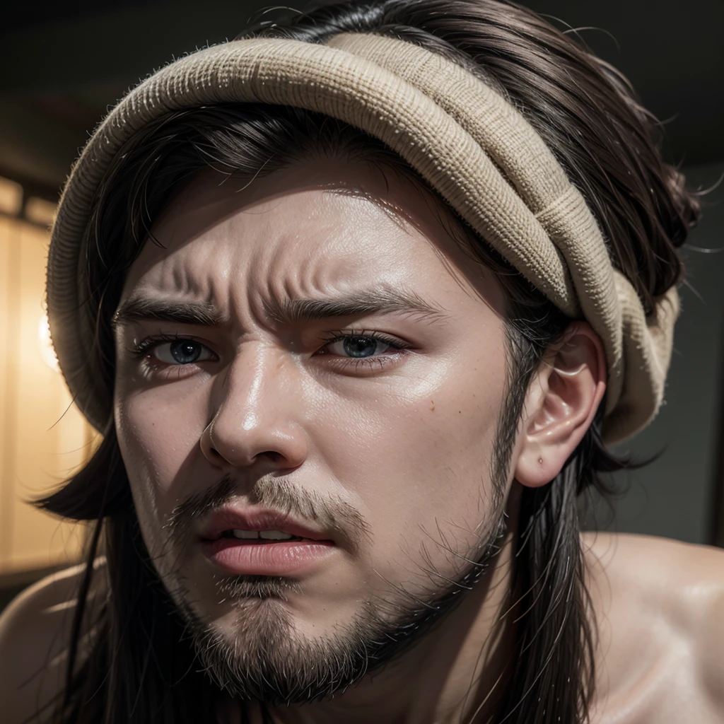 create an image of the giant clash of clans character covering his ears  