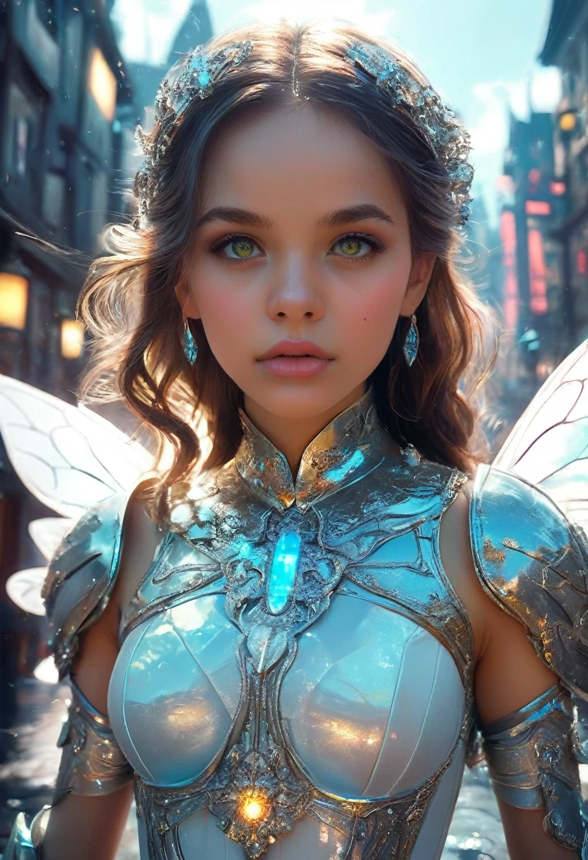 A beautiful jaw dropping city that is mash up of fairy tale and scifi. Has the feel of a fairy tale but with scifi details seemlessly blended in.