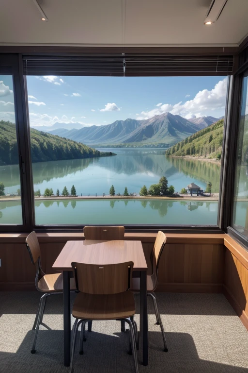 A STUDY ROOM VIEWING THE LAKE