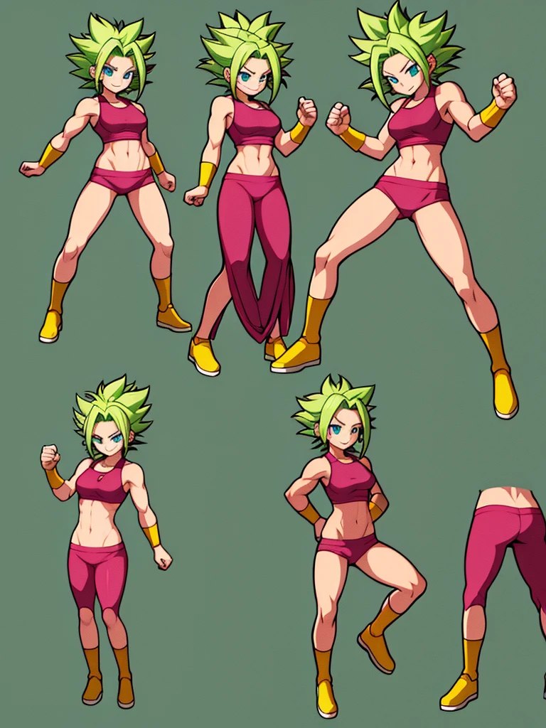 Kefla
Solo . Fullbody . Simple background , multiple view , Fitgirl ,  