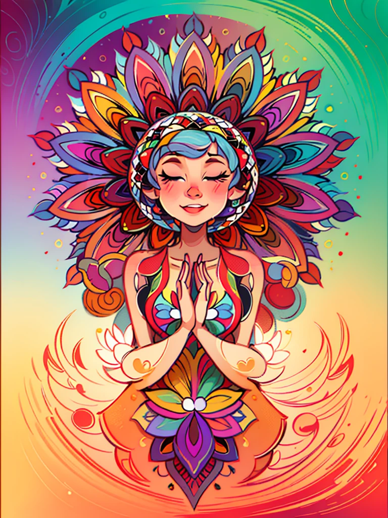 vibrant, harmonious and complementary colors art for coloring book of complex and beautiful mandala characters, 8k