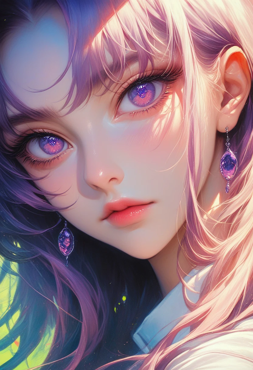 a anime girl with long hair and purple eyes, colorized photo by Rei Kamoi, trending on pixiv, remodernism, official art, ultra detailed, anime, beautiful detailed eyes, beautiful detailed lips, extremely detailed face, long eyelashes, portrait, digital painting, vibrant colors, warm lighting, cinematic composition, photorealistic, high quality, masterpiece, hyper detailed, 8k, best quality