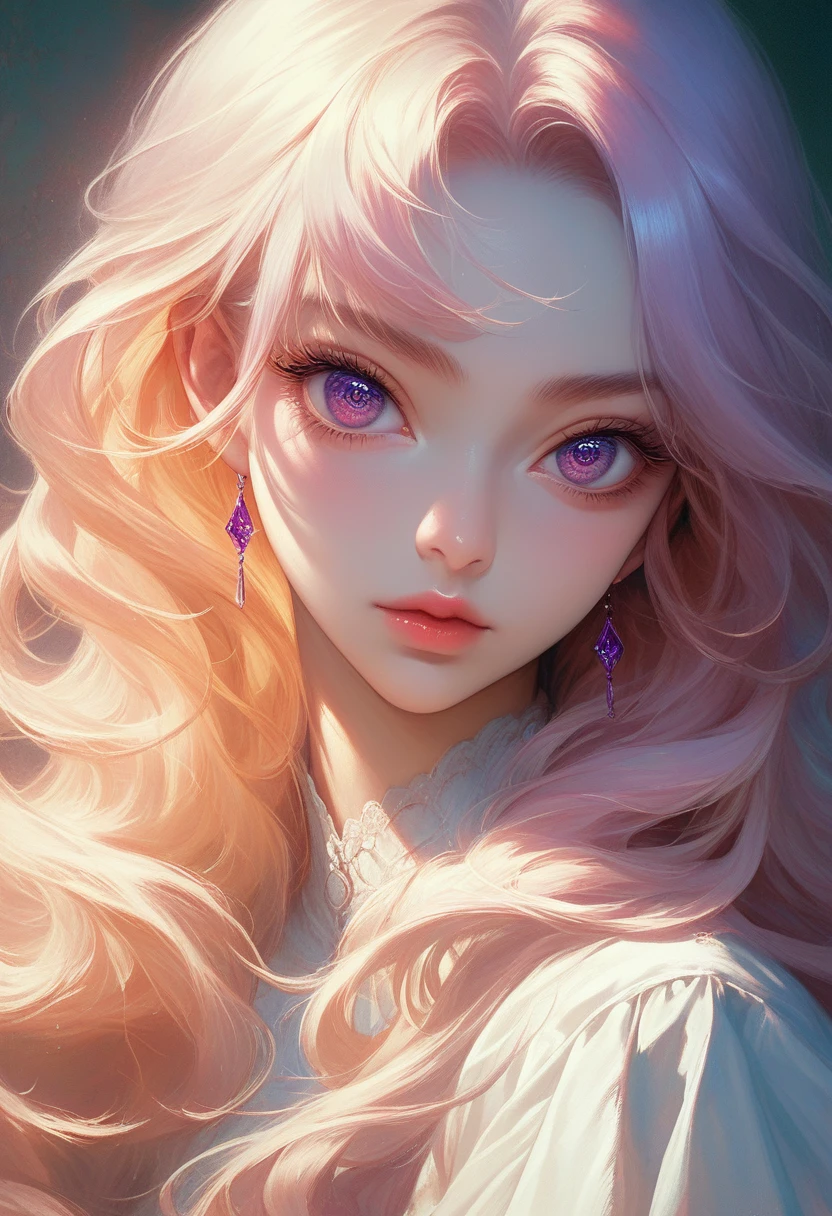 a anime girl with long hair and purple eyes, colorized photo by Rei Kamoi, trending on pixiv, remodernism, official art, ultra detailed, anime, beautiful detailed eyes, beautiful detailed lips, extremely detailed face, long eyelashes, portrait, digital painting, vibrant colors, warm lighting, cinematic composition, photorealistic, high quality, masterpiece, hyper detailed, 8k, best quality