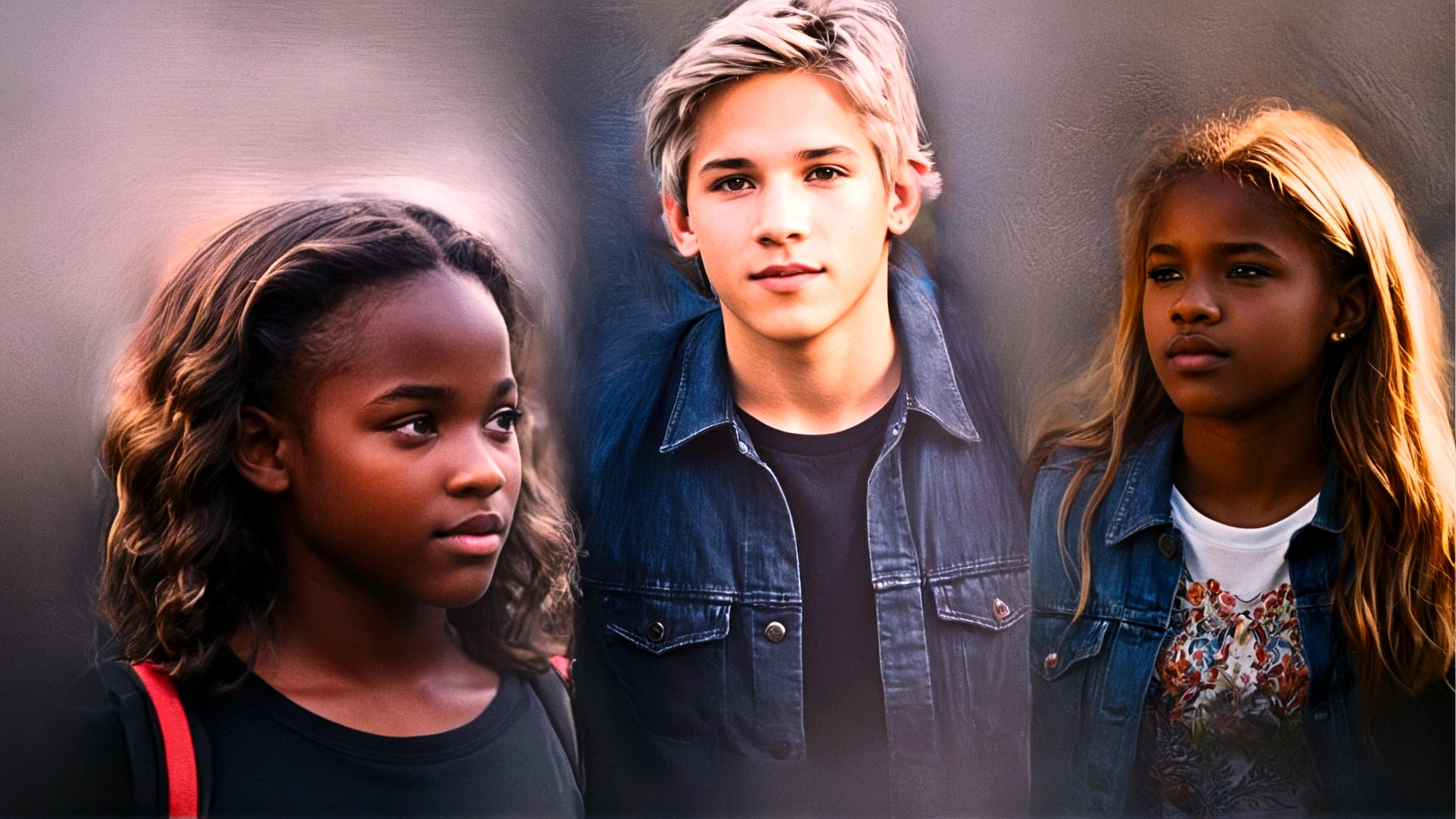 male character the lineker, he is , white, light hair, brown eyes, wears a black shirt, black pants. all star tennis he has a face similar to the singer jon bom jovi, and leide she has dark skin they are arriving at school great quality, great resolution and cinematography The 2 friends are meeting a white boy, taller than them, he is 16 years old looks like the singer Bom Jeve