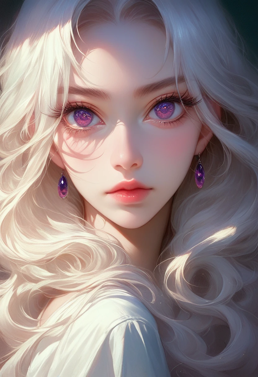 a anime girl with long hair and purple eyes, colorized photo by Rei Kamoi, trending on pixiv, remodernism, official art, ultra detailed, anime, beautiful detailed eyes, beautiful detailed lips, extremely detailed face, long eyelashes, portrait, digital painting, vibrant colors, warm lighting, cinematic composition, photorealistic, high quality, masterpiece, hyper detailed, 8k, best quality