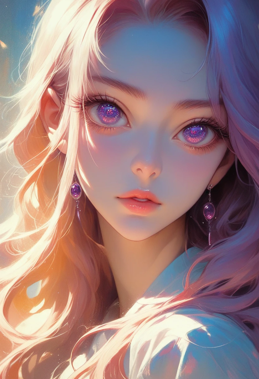 a anime girl with long hair and purple eyes, colorized photo by Rei Kamoi, trending on pixiv, remodernism, official art, ultra detailed, anime, beautiful detailed eyes, beautiful detailed lips, extremely detailed face, long eyelashes, portrait, digital painting, vibrant colors, warm lighting, cinematic composition, photorealistic, high quality, masterpiece, hyper detailed, 8k, best quality