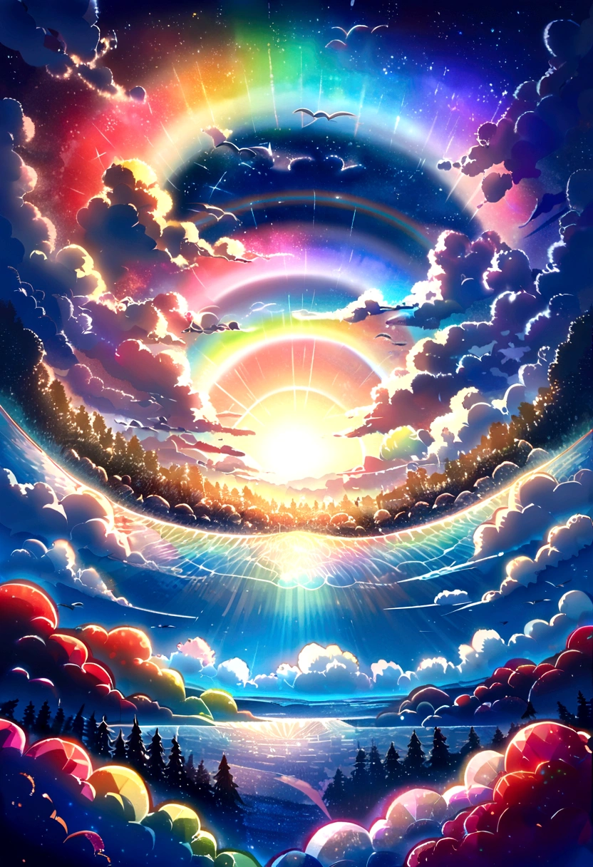 Dream Colors,head of'artwork,The detail,Starry sky,clouds,Light effects and'shade,cinematic effect,Rich in color,loutre, Rainbow, tournesol, Pearl, Canada