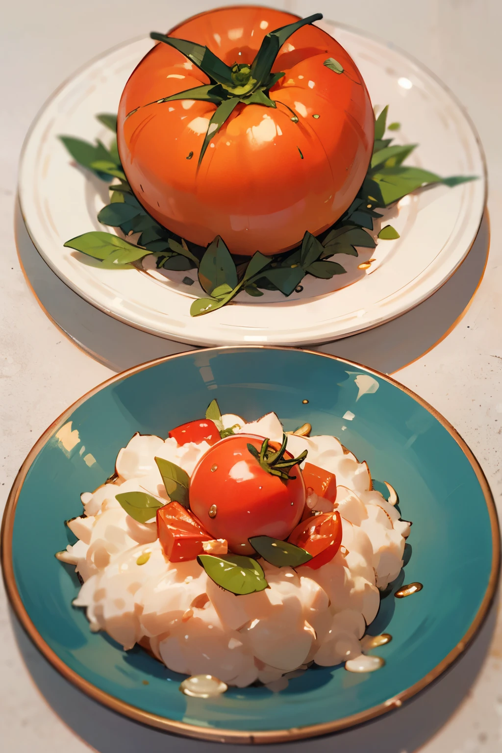 Tomato on plate