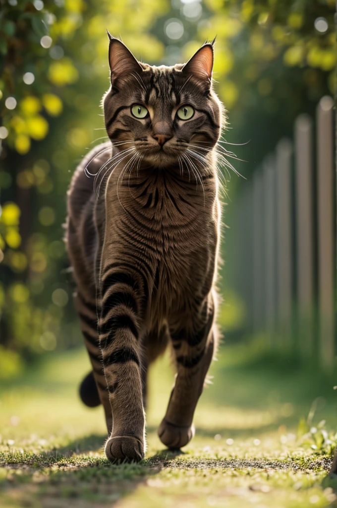 A cat running bleeding 