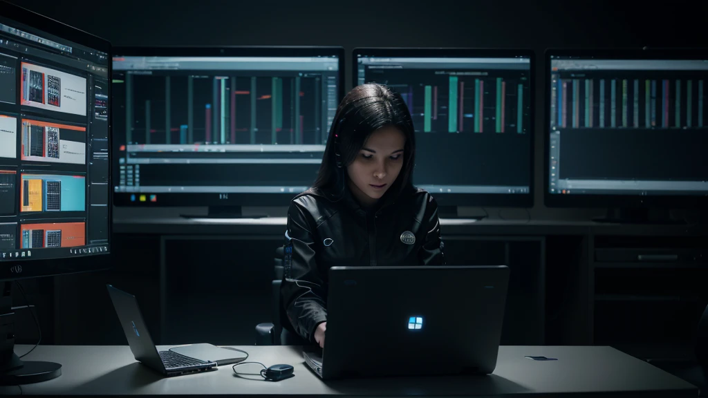 someone is typing on a laptop with a lot of icons on the screen, enterprise workflow engine, advanced technology, technical, technologies, it specialist, highly technical, integrating with technology, technological, take control of your data, hacking into the mainframe, technology, endless collaboration with ai, creative coder with a computer, pc screen image, on a dark background, automation