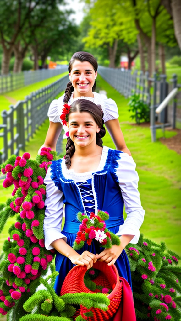 Dutch  girl, looks at camera, innocent look, realistic image