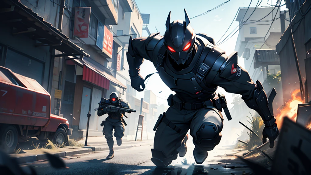 Create a youtube video cover on the subject of video games, like an action scene.
