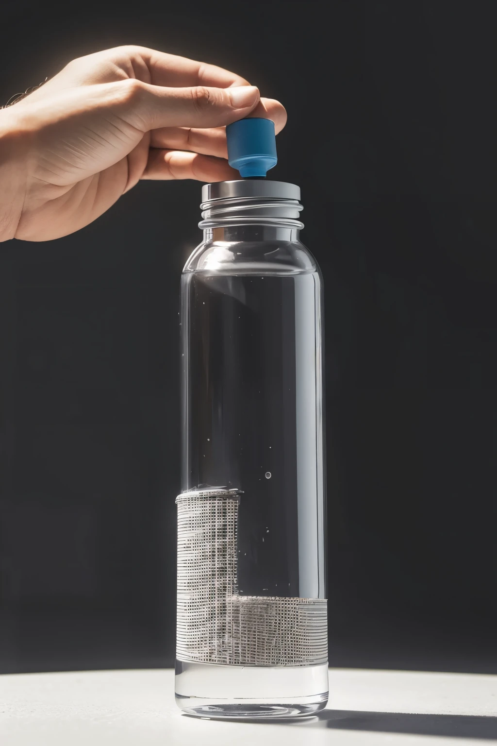 Imagine an elegant and modern water bottle, made mainly of high quality recyclable plastic, with recycled stainless steel details. It has a modular design that allows for easy disassembly for cleaning and replacing parts such as the filter..
The bottle has a layer of vacuum insulation between its walls to maintain the temperature of the drinks, whether hot or cold, for several hours. Na parte superior, there is a nozzle with an integrated activated carbon or ceramic filter, which purifies water as it is consumed. This filter is easily replaceable and there is a life indicator integrated into the nozzle to let you know when it needs changing..
The bottle cap is designed to be leak-proof, providing safety even when the bottle is tilted. An adjustable flow spout allows the user to control the water flow as desired. To ensure stability on different surfaces, The bottle has a non-slip base made of silicone.
In terms of sustainability, Product packaging is made from recyclable or biodegradable materials, with clear instructions for use and maintenance included. Furthermore, the company offers recycling programs, encouraging customers to return used filters for recycling and receiving discounts when purchasing new filters.
I hope this visual description helps you create a clear mental image of the bottle with all its sustainable features., functional and innovative design.