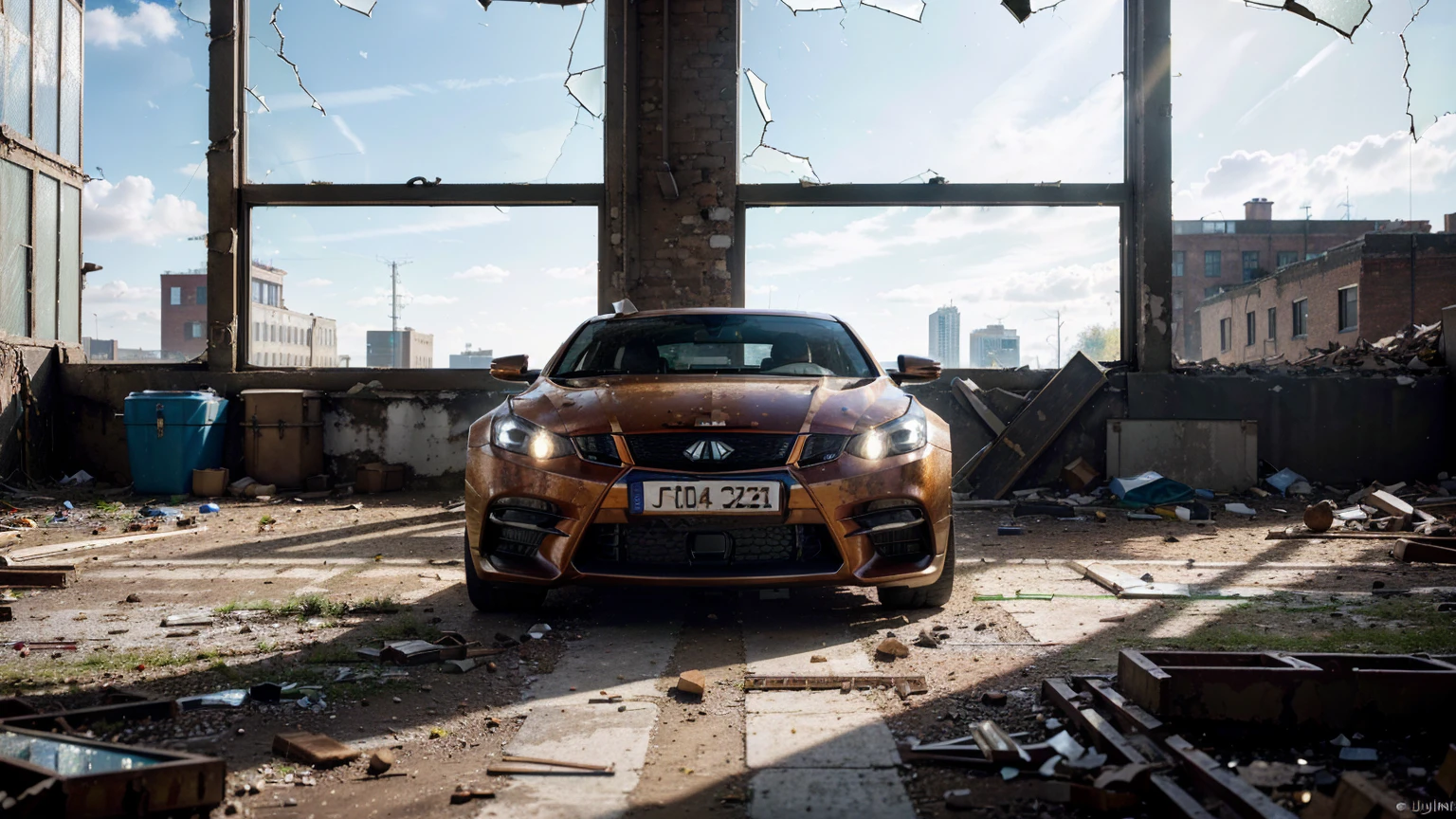 (create an ultra-high definition, hyper-realistic, highly detailed, high-quality image, sharp focus, professional lighting, vivid colors, warm tones and intricate details, representing in detail a abandoned warehouse, rusted metal, grime, oil stains, demolition, rubble, dirt, weathered textures, industrial setting, workshop tools, dirty environment, grease, windows with broken glass with natural sunlight reflecting). Fujifilm XT3 sharp focus, professional lighting, vivid colors, intricate details, film grain, Fujifilm XT3 realistic painting art, f5.6, physically-based rendering, natural lighting, cinematic lighting ,dramatic lighting, professional, dynamic movement, colorful lighting, vibrant colors, studio lighting, professional photography, cinematic composition, symmetrical framing, landscape, Utilize state-of-the-art deep learning models and adjust parameters according to quality metrics such as Structural Similarity (SSIM) and Perceptual Loss to create an image that is indistinguishable from a real, high-quality photograph , fine-tuning, (be creative), (best quality,4k,8k,16k,Highest,masterpiece:1.2),(realistic,photorealistic,photo-realistic:1.37), (extremely detailed CG unit, 16k wallpaper), 16k UHD, 16k HDR, (ultra-high definition, hyper-realistic, highly detailed, high-quality image, sharp focus, professional lighting, vivid colors and intricate details),