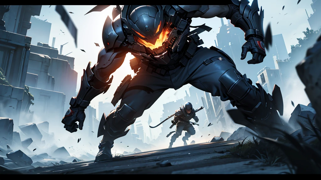 Create a youtube video cover on the subject of video games, like an action scene.