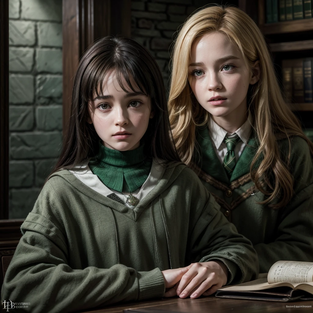 Generate u. Harry Potter style text that says "That bitch is in Slytherin"