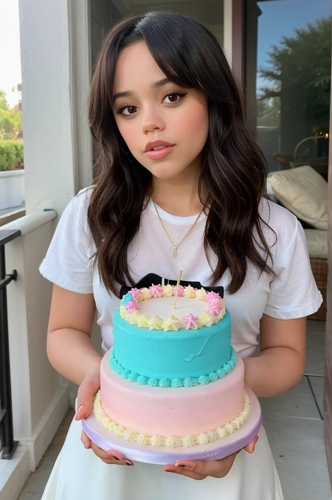 jenna_ortega she eating a cake