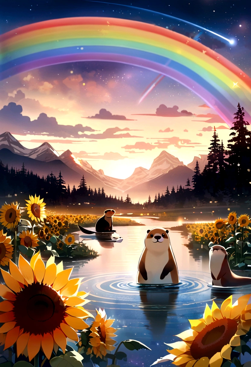 Bd, Gorgeous,Twinkling starlight,unlimited,Des sites fantastics,meteor shower, Rainbow, fantastic, canada, otter, beads, sunflower