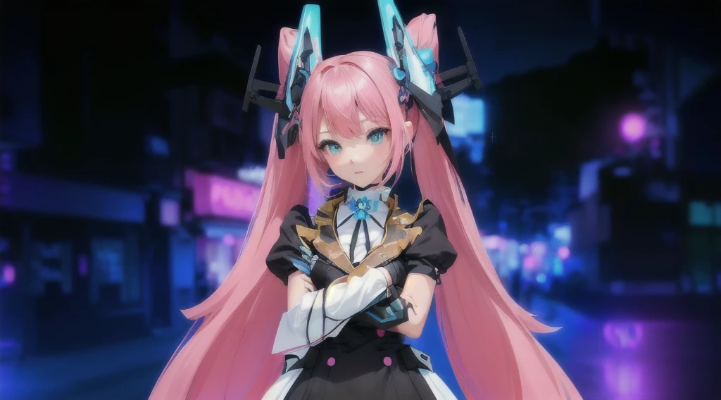 anime girl with pink hair and blue eyes in a black dress, pink twintail hair and cyan eyes, anime moe artstyle, anya from spy x family, humanoid pink female squid girl, from the azur lane videogame, katana zero video game character, anime girl named lucy, best anime 4k konachan wallpaper, stylized anime, official character art