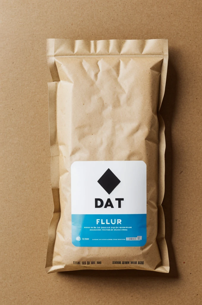 packaging with a transparent medium where it has date flour inside and its logo has the name "Dact"