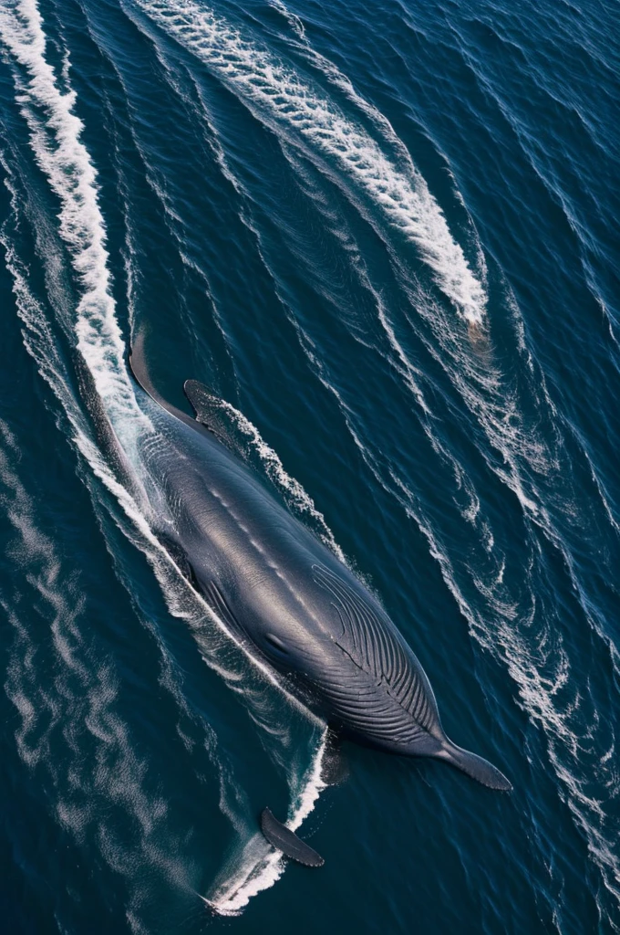 An animated whale with muscles and showing its arms close up 