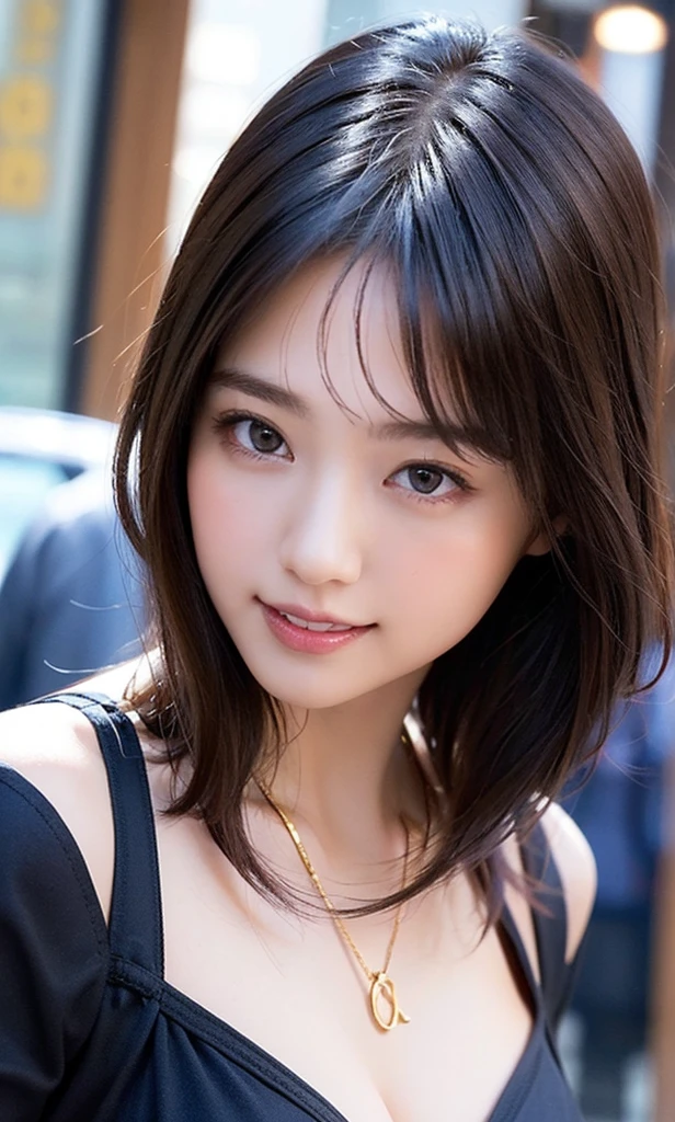 realistic, high quality, a bikini girl walking on street, Detailed iridescent bodysuit with beautiful fractal or marble design:1.5, cleavage, beautiful face, beautiful lips, golden long hair, high quality, insane details, professional lighting, cool pose, cinematic, 8k wallpaper, smiling, sharp