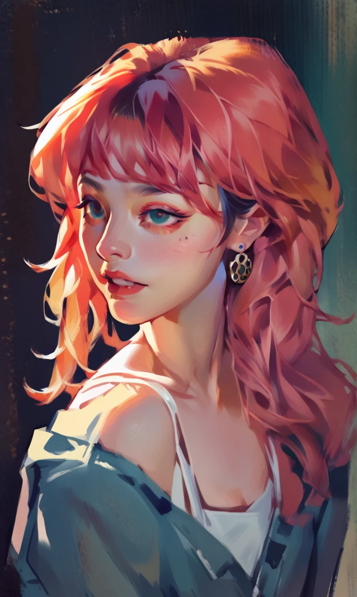 score_9, score_8_up, score_7_up, 1girl, smudgy, traditional art, liu2, brush texture