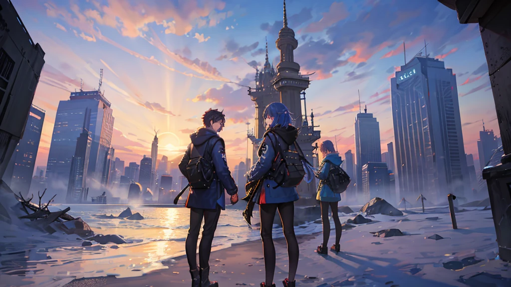 alien planet, sunrise time