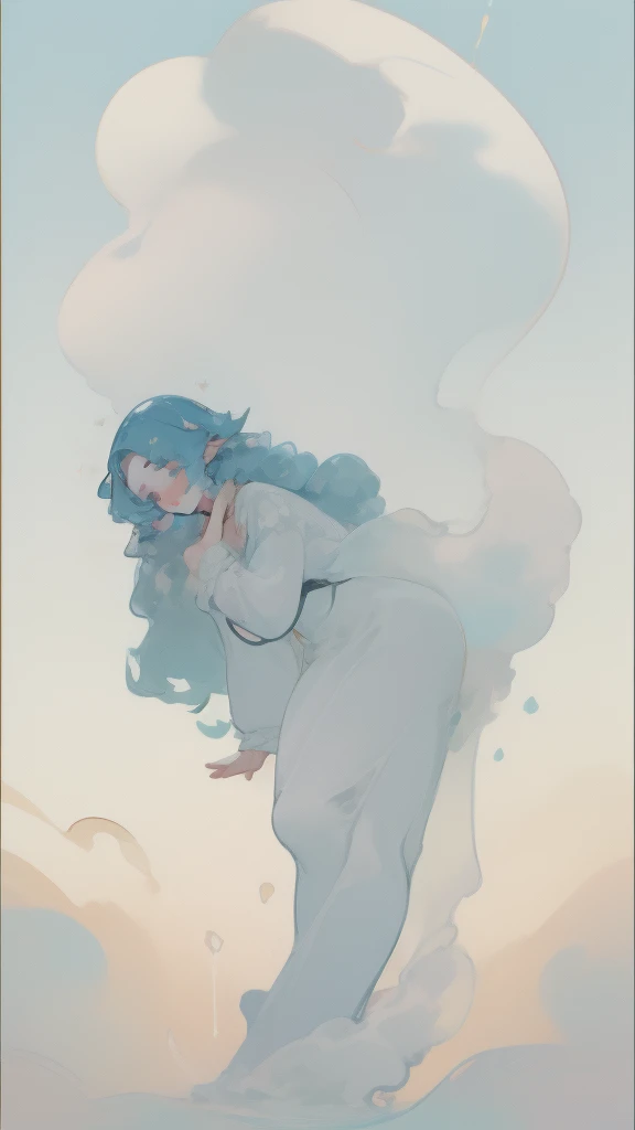 ((SFW:1)), sfw clothes, (best quality,4k,8k, high res,masterpiece:1), ((masterpiece)), (((best quality))), slightly muted colors, hair color, hairstyle fax, eyes, clouds, flowy hair, stars in hair, adult, starry eyes, sea, ocean, celestial, hairstyle fax, deity, muted blue hair, sky-like hair with stars, ocean hair, soft smile, (({comforting aura})) (((abstract:0.7, melting elements from the painting, ghostly, transparent))), angels, luminous, bright character, ghostly luminous character, siren, mesmerizing siren, longing, ((so full of feelings)), ((({divine goddess, divine poses, bringing comfort and compassion, full body poses, godly painting and divine style}:0.9)))
iridescent hair:0.6, beautifully painted, intricately detailed in such a way that enhances the feel of the artwork, focusing on the details of face and overall silhouette, super focus on the eyes and overall expression