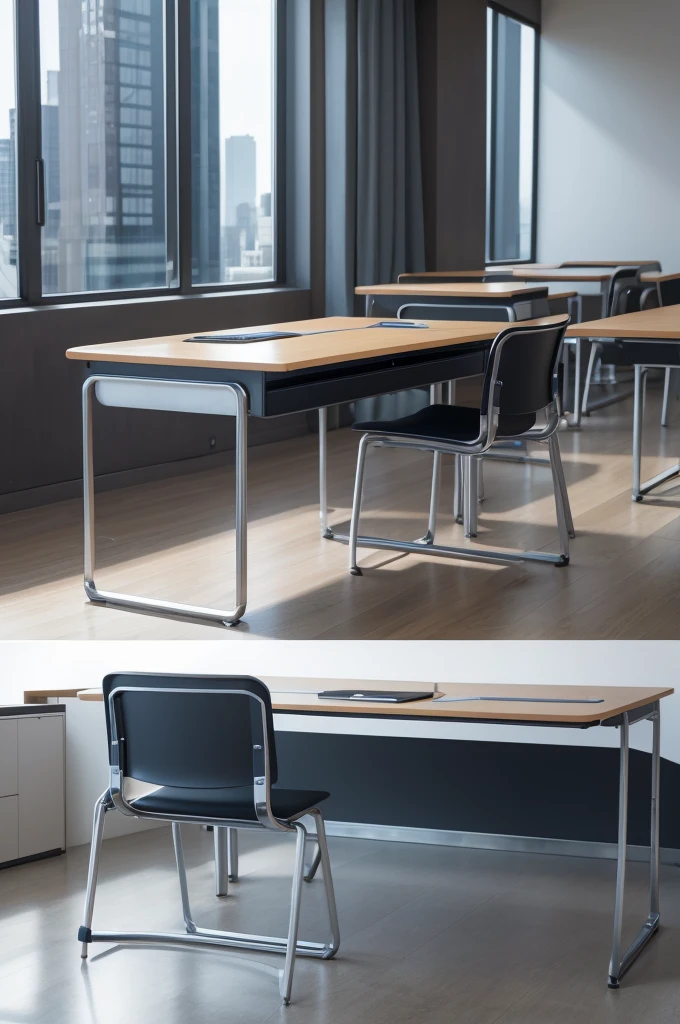 Futuristic multi-function digital future school desk, school desk in 2100