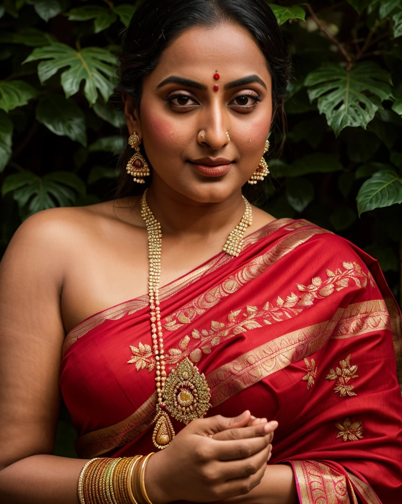 Foto RAW, photorealistic, photography, full body shot, master shot, perfect eyes, goddess like beauty, pierced eyes, perfect thick chubby mallu Desi aunty bhabhi, Wearing a Stanapatta, a chest-band.Saree model, model Photography, Indian saree shoot, Indian traditional wear advertising photography, traditional wear brand shoot, face of Indian actress Sonakshi Sinha, masterpiece, realistic, realism, incredible details, pleasure, photorealism, detailed skin, skin pores, high contrast, photorealistic Artstation 8k HD digital art trend of high definition and detailed realistic skin texture, ultra detail, realistic skin texture, armature, best quality, ultra high definition, (photorealistic:1.4),, high resolution, detail, raw photo, sweat, Re sharp, by Lee Jefferies Nikon D850 Film Stock Photo 4 Kodak Portra 400 Camera F1.6 Lens Rich Color Ultra Real Realistic Realistic Textures Dramatic Lighting Unreal Engine Trending at Art Station Cinestill 800,(pele altamente detalhada: 1.2), 8k UHD, DSLR, soft-lighting, alta qualidade, grain of film, Fujifilm XT3,she didn't like to wear blouse or bra, she is happy to wear only saree, she hates blouse or bra, detailed hairy armpits, hyper realistic skin, skin pores, sweat, veins,