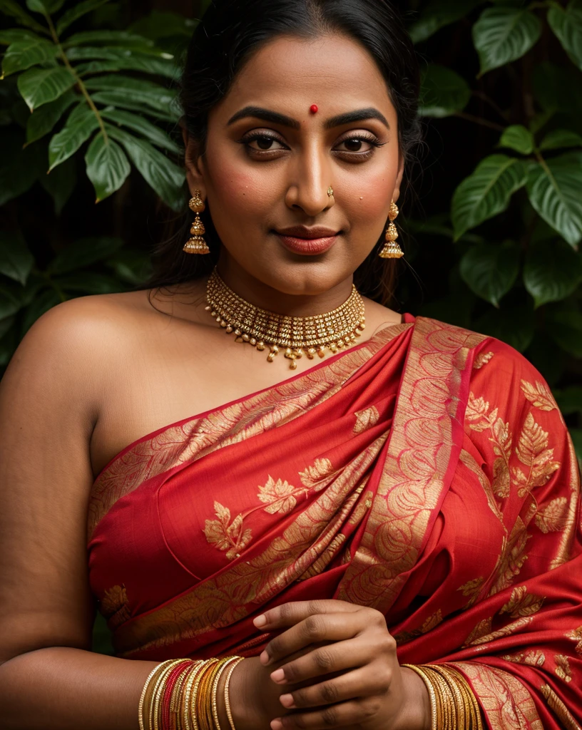 Foto RAW, photorealistic, photography, full body shot, master shot, perfect eyes, goddess like beauty, pierced eyes, perfect thick chubby mallu Desi aunty bhabhi, Wearing a Stanapatta, a chest-band.Saree model, model Photography, Indian saree shoot, Indian traditional wear advertising photography, traditional wear brand shoot, face of Indian actress Sonakshi Sinha, masterpiece, realistic, realism, incredible details, pleasure, photorealism, detailed skin, skin pores, high contrast, photorealistic Artstation 8k HD digital art trend of high definition and detailed realistic skin texture, ultra detail, realistic skin texture, armature, best quality, ultra high definition, (photorealistic:1.4),, high resolution, detail, raw photo, sweat, Re sharp, by Lee Jefferies Nikon D850 Film Stock Photo 4 Kodak Portra 400 Camera F1.6 Lens Rich Color Ultra Real Realistic Realistic Textures Dramatic Lighting Unreal Engine Trending at Art Station Cinestill 800,(pele altamente detalhada: 1.2), 8k UHD, DSLR, soft-lighting, alta qualidade, grain of film, Fujifilm XT3,she didn't like to wear blouse or bra, she is happy to wear only saree, she hates blouse or bra, detailed hairy armpits, hyper realistic skin, skin pores, sweat, veins,