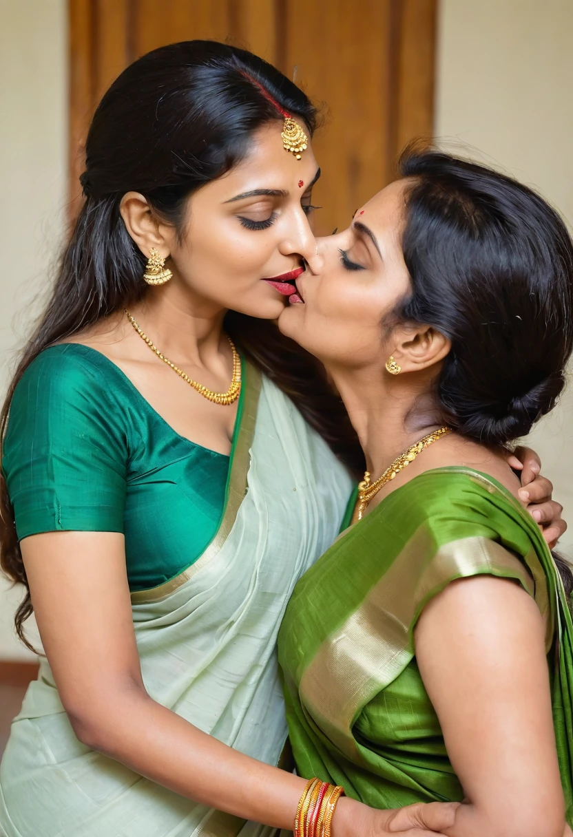 Indian mom age 60 with saree nude  popping out and lip kissing her adult son