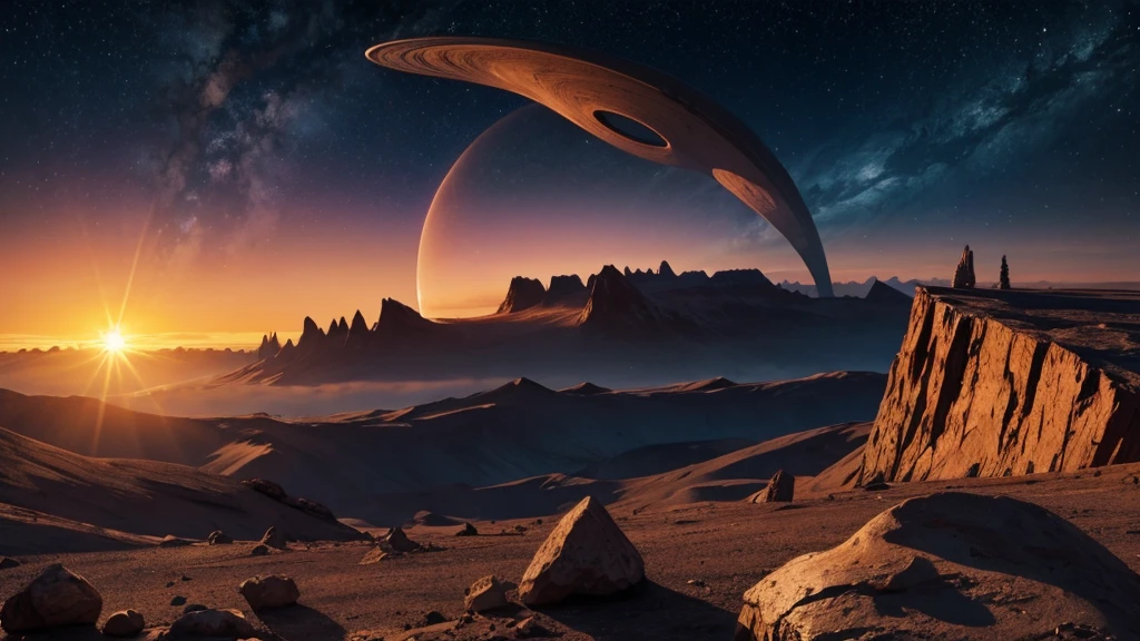 alien planet, sunrise time
