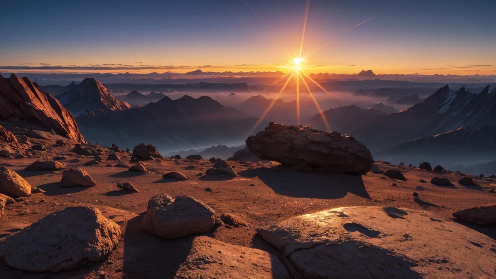 alien planet, sunrise time