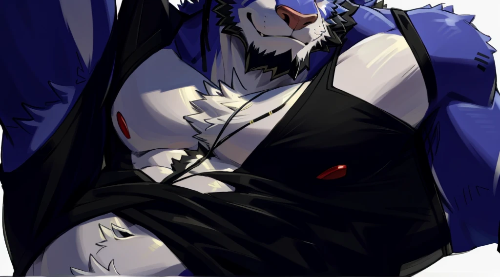 （tomorrow）， 1 chico， Alone， looking at the viewer， summer， smile，muscular men，bearded，middle age，swimsuits，quality，full color，extremely detailed，close-up all over the body，exquisite painting style, detailed fluffy fur, detailed face, detailed eyes,  (ultra detailed), sharp focus, , eyesgod, ultra detailed face, High details, alta quality, (mejor quality,4k,8k,high resolution,Masterpiece:1.2), ((close up:1.5)),