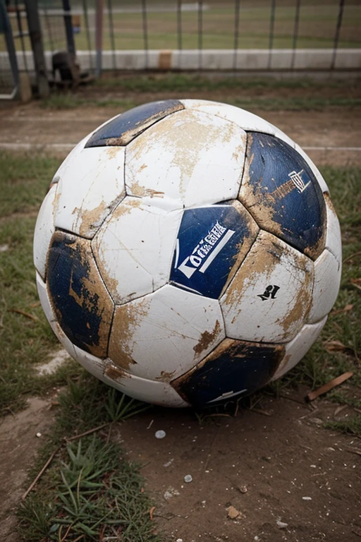 a worn soccer ball