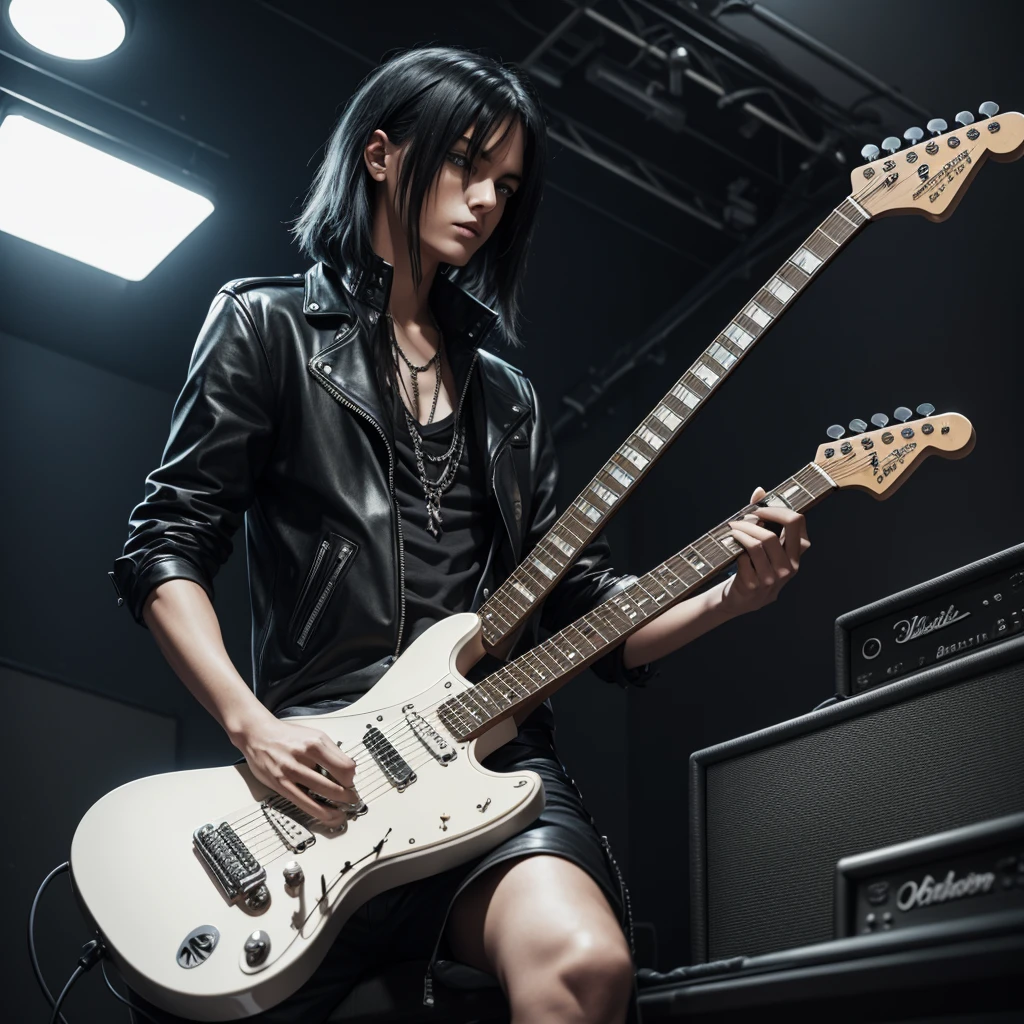 Alternative rock pictures and the model should hold a electric guitar
