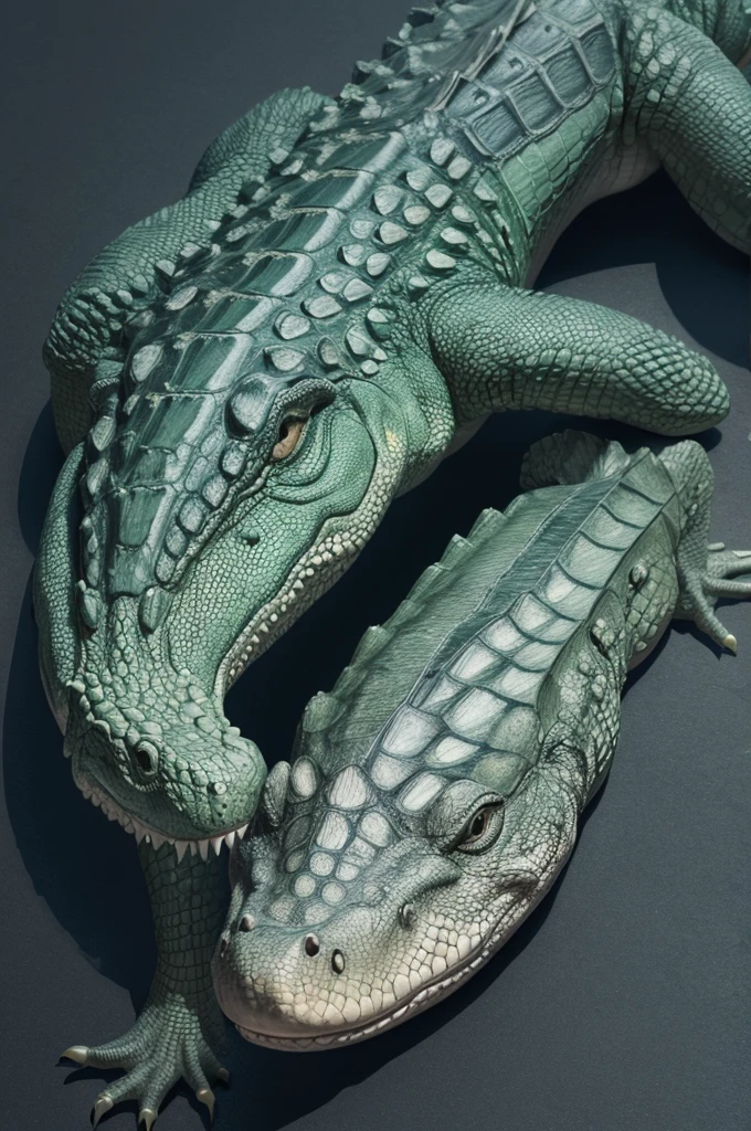 Alligator drawing with arms crossed 