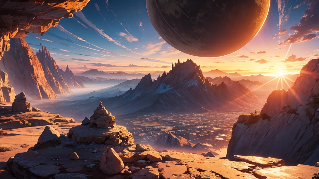 alien planet, sunrise time