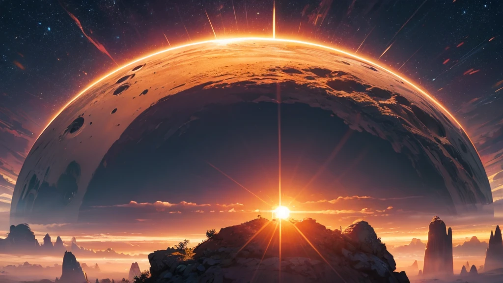 alien planet, sunrise time