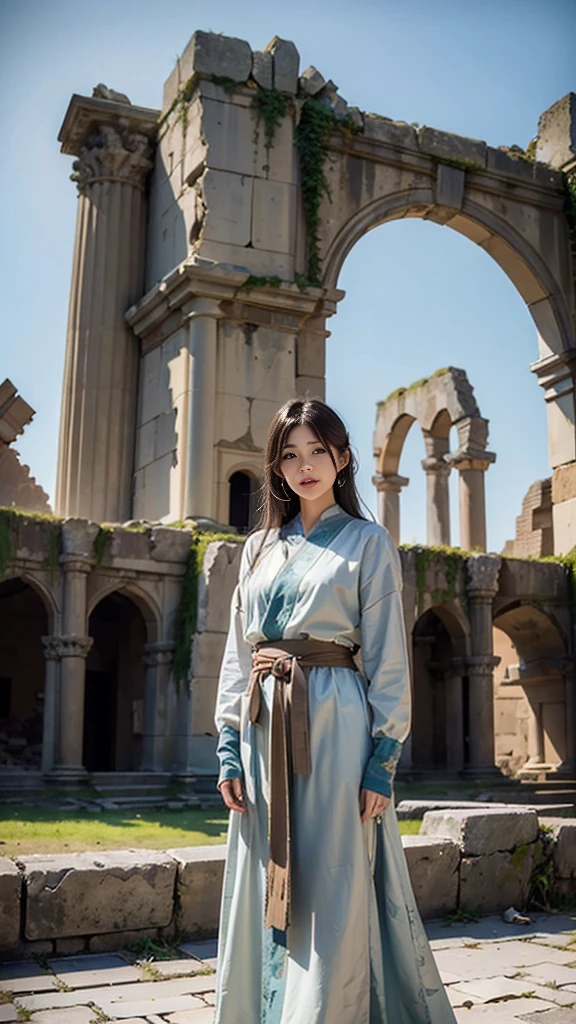 ((masterpiece:1.4)、(Highest quality:1.4)、(Realistic:1.7))、Masterpiece:1.4、(Top-notch rendering:1.4)、(Fantastic ancient city ruins 1:1.4)、Ruined Old Castle、Megastructures:1.4、Great landscaping、Ancient City Fantasy、Mysterious World、Desolate landscape、Vast ancient dungeon、Photorealistic images、Sharp focus:1.5、Vision:1.4、都市を彷徨する美しい女性戦闘員をVisionの一部として小さく配置して表現する:1.4、Although it is a small expression, it is clear that she is a beautiful girl with a good figure.:1.4、Supermodel、Nikon SLR D6、Natural light、Lighting technology that creates beautiful expressions、Ideal lighting、(フォトRealistic:1.4)、Raw photo、Beautiful female fighter standing in the ruins of an ancient city:1.4

