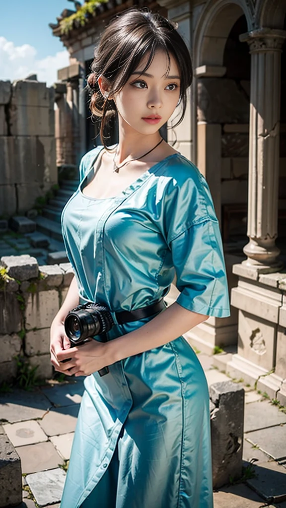 ((masterpiece:1.4)、(Highest quality:1.4)、(Realistic:1.7))、Masterpiece:1.4、(Top-notch rendering:1.4)、(Fantastic ancient city ruins 1:1.4)、Ruined Old Castle、Megastructures:1.4、Great landscaping、Ancient City Fantasy、Mysterious World、Desolate landscape、Vast ancient dungeon、Photorealistic images、Sharp focus:1.5、Vision:1.4、都市を彷徨する美しい女性戦闘員をVisionの一部として小さく配置して表現する:1.4、Although it is a small expression, it is clear that she is a beautiful girl with a good figure.:1.4、Supermodel、Nikon SLR D6、Natural light、Lighting technology that creates beautiful expressions、Ideal lighting、(フォトRealistic:1.4)、Raw photo、Beautiful female fighter standing in the ruins of an ancient city:1.4

