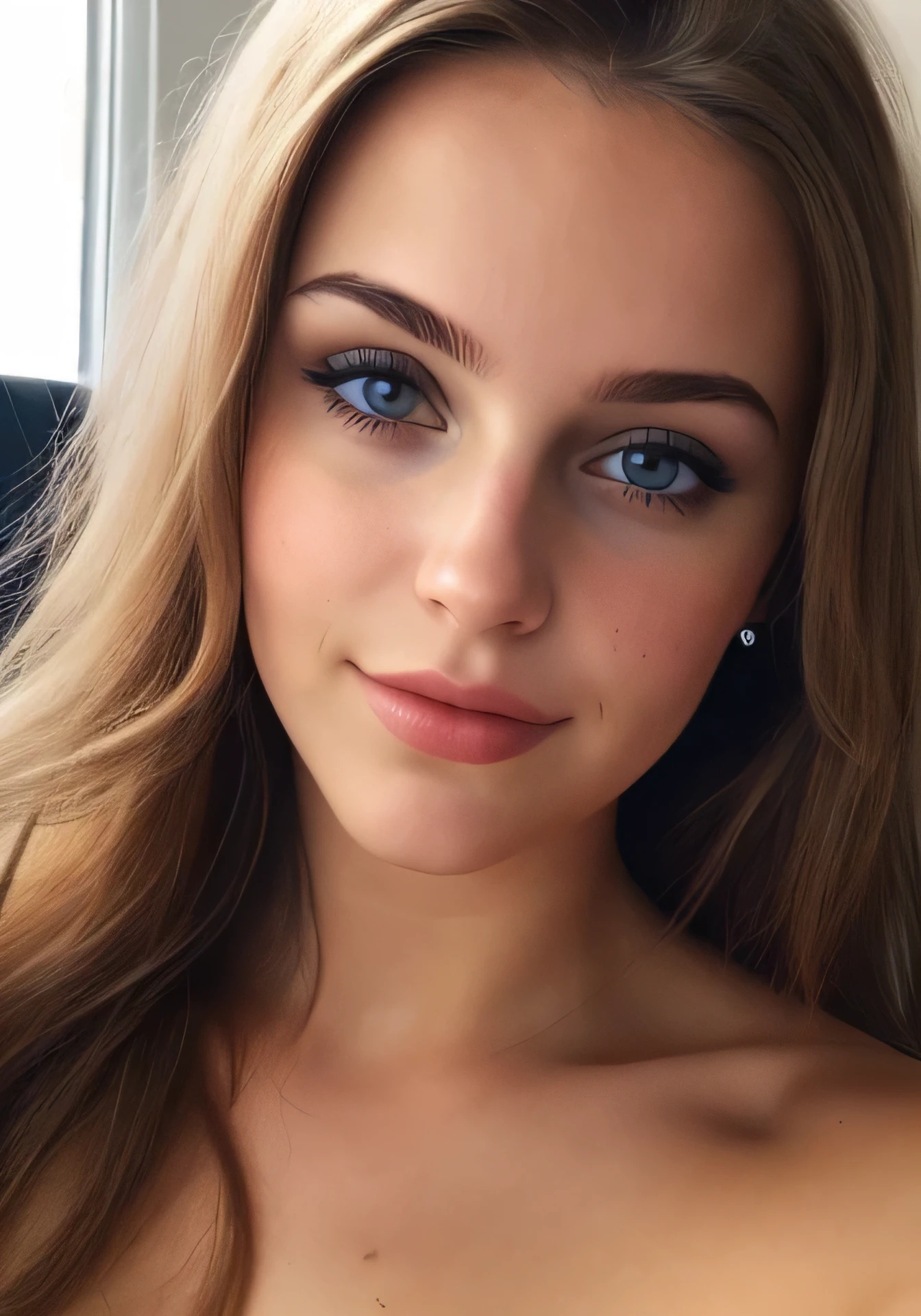 a selfie of a pretty young woman, taken with iphone camera