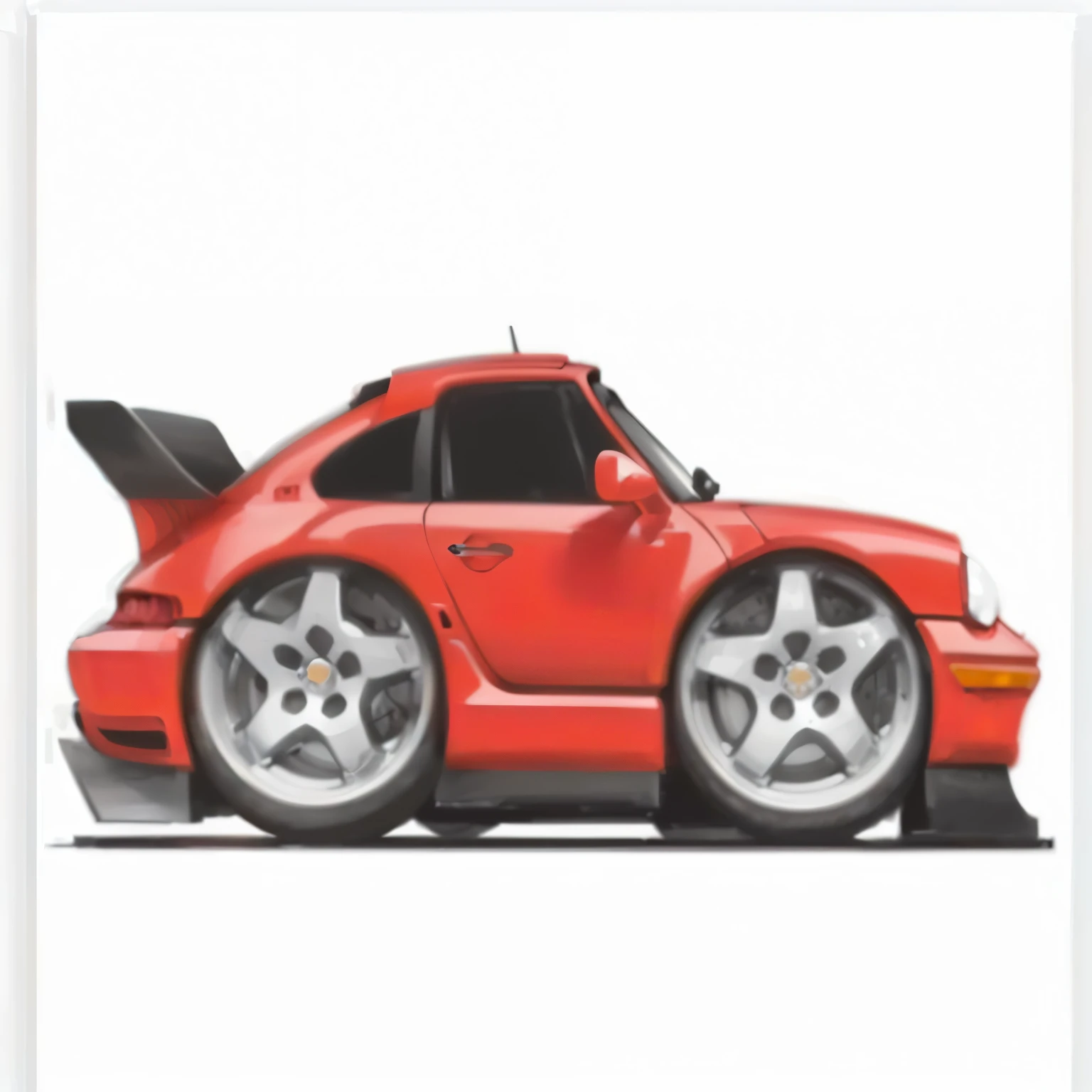 a drawing of a red sports car with a large tire, 80s red sports car, high detailed cartoon, red car, speedster, cartoon art style, porche, cartoon artstyle, cars portraits, porsche rsr, car design, cartoon style illustration, automotive design art, caricature style, cartoon style, cartoon art, racecar, cel shaded vector art