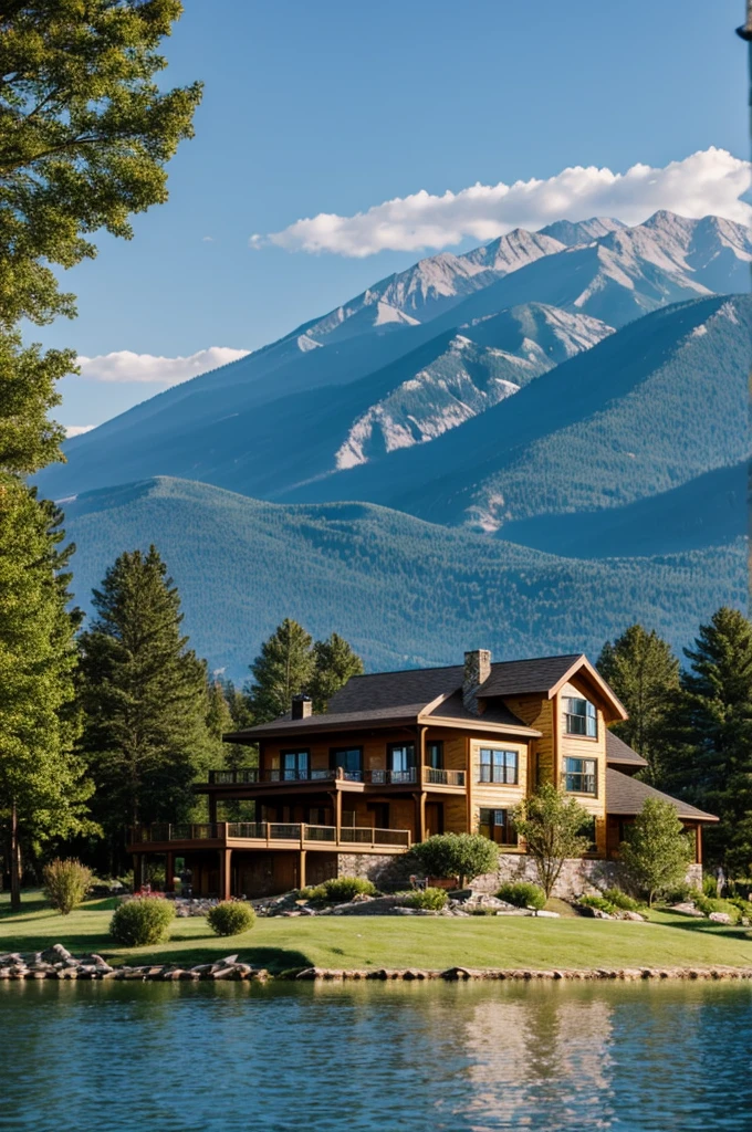 Beautiful house on the lake with mountain views 