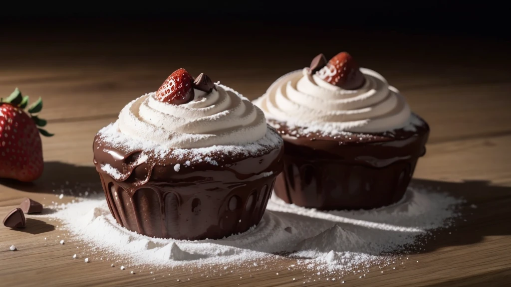 strawberry chocolate with powdered milk filling, cinematic lighting, 1080P, 1080P, HD, 4K, 16K, 1080P, 1080P