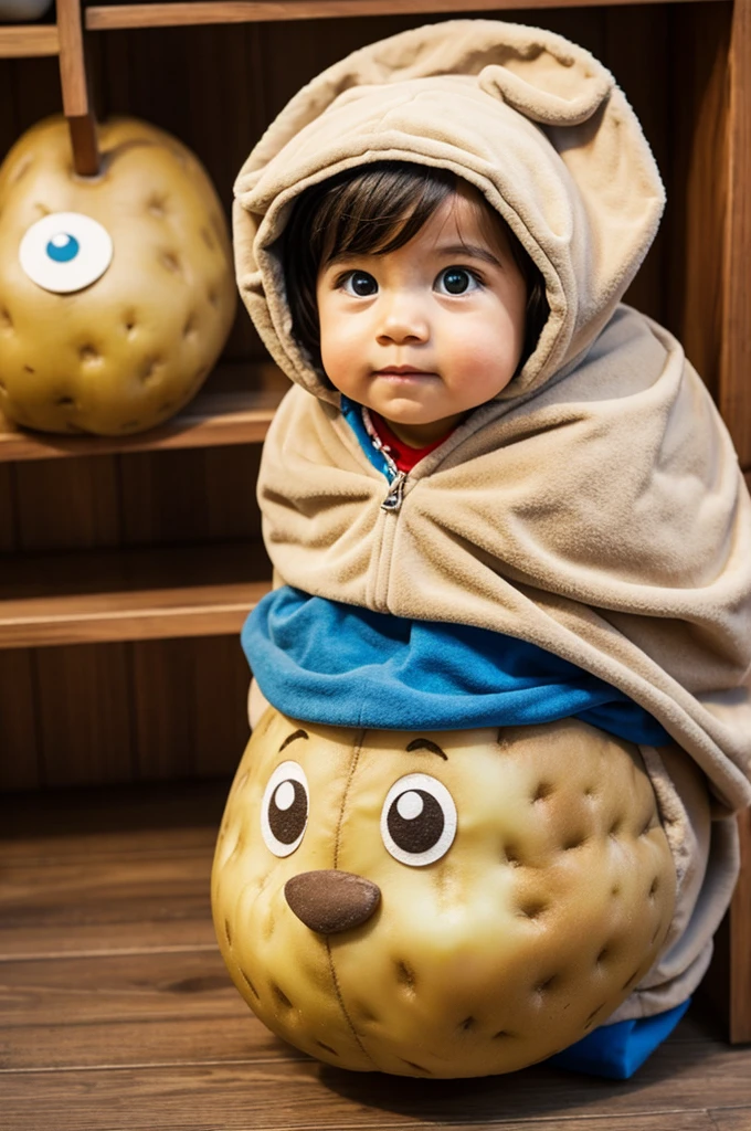 Potato tuber dressed as a Disney character
