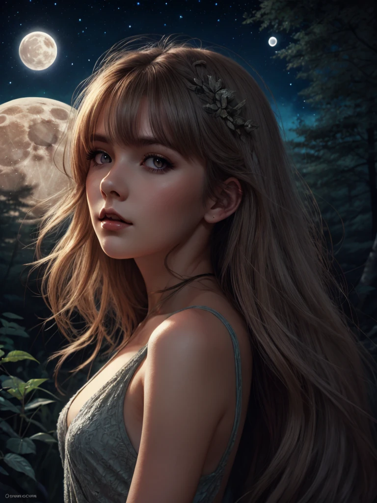 by Wlop, Un énorme loup gris sauvage protégeant une belle fille aux cheveux blonds, forêt enneigée la nuit avec la pleine lune(head of'artwork: 1.5) (photorealistic: 1.1) (bokeh) (best quality) (Detailed skin texture pores hair: 1.1) (complexe) (8K) (hdr) (Background'screen) (Cinematic lighting) (sharpness )
INFO