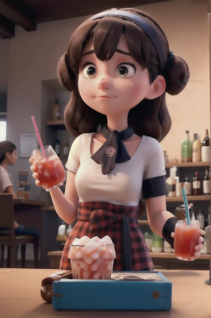 An image for AI about drinks for young females looks sad 